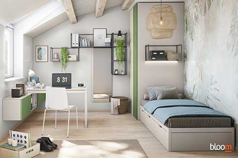 Cabina armadio con sommier Infinity e zona studio